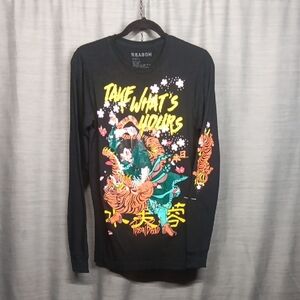 Reason Black Multicolor Graphic Long Sleeve Men's Shirt